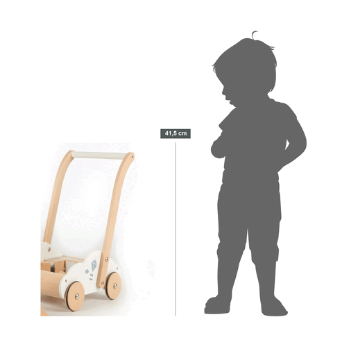 Label Label Educational Baby Walker Blue - Деревянная развивающая игрушка - изображение 2 | Labebe