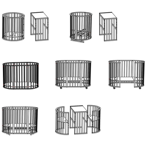 SKV Company Round & Oval 7X1 - Baby transforming crib with swing mechanism - image 9 | Labebe