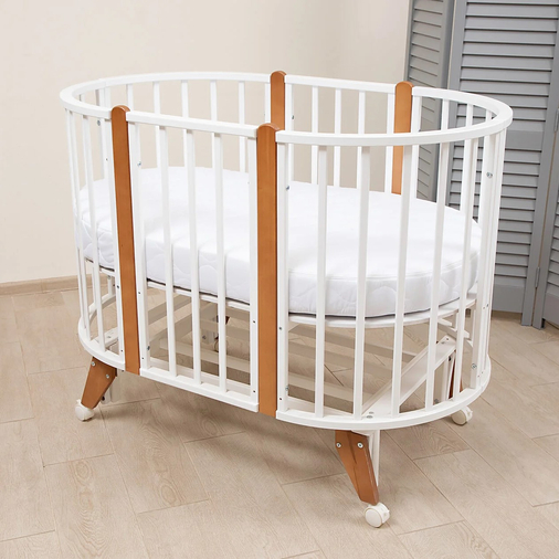 SKV Company Round & Oval - Baby transforming crib with universal swing mechanism - image 1 | Labebe