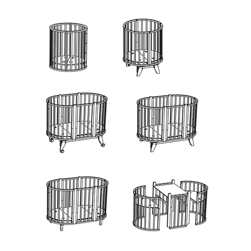 SKV Company Round & Oval - Baby transforming crib with universal swing mechanism - image 8 | Labebe