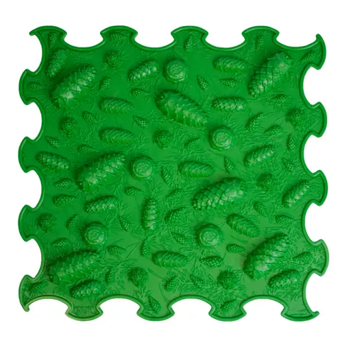 ORTOTO Pinecones / Stiff (Dark Green) (1 pcs.-30*30 cm) - Коврик-пазл для сенсорного массажа стоп - изображение 1 | Labebe