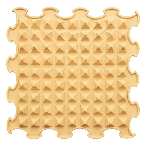 ORTOTO Little Pyramids / Stiff (Caramel Milk) (1 pcs.-30*30 cm) - ხალიჩა-ფაზლი ფეხების სენსორული მასაჟისთვის - image 1 | Labebe