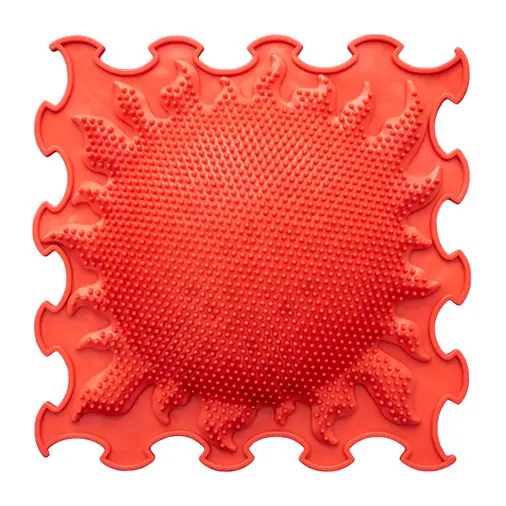 ORTOTO Shining Sun / Stiff (Light Red) (1 pcs.-30*30 cm) - Massage Puzzle Mat - image 1 | Labebe