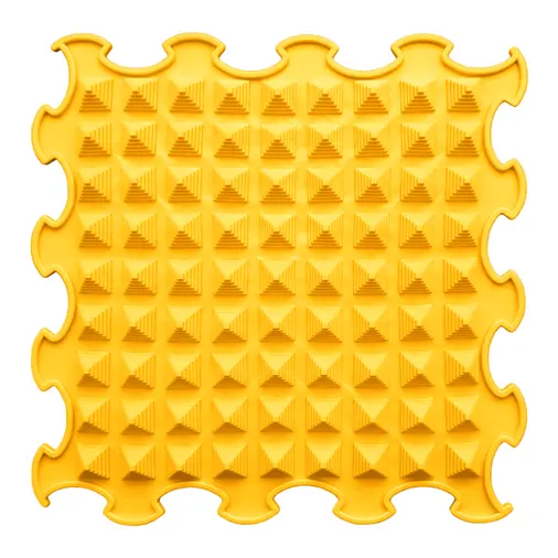 ORTOTO Little Pyramids / Soft (Yellow) (1 pcs.-30*30 cm) - Коврик-пазл для сенсорного массажа стоп - изображение 1 | Labebe