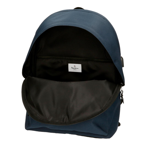 Pepe Jeans Aris Evergreen Two Compartment Laptop Backpack Navy Blue - საბავშვო ზურგჩანთა - image 6 | Labebe