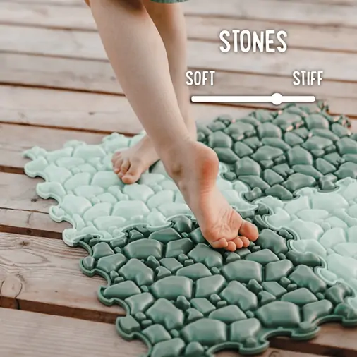 ORTOTO Stones / Stiff (Mint) (1 pcs.-30*30 cm) - Коврик-пазл для сенсорного массажа стоп - изображение 2 | Labebe