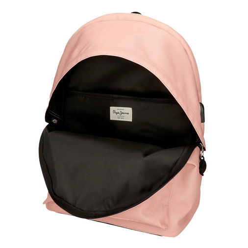 Pepe Jeans Aris Colorful Two Compartment Laptop Backpack Rosa Nude - Kids laptop backpack - image 6 | Labebe