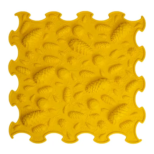 ORTOTO Pinecones / Stiff (Yellow) (1 pcs.-30*30 cm) - Коврик-пазл для сенсорного массажа стоп - изображение 1 | Labebe