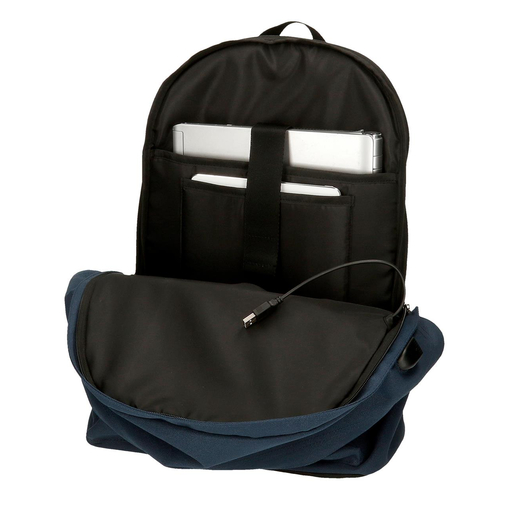 Pepe Jeans Aris Evergreen Two Compartment Laptop Backpack Navy Blue - საბავშვო ზურგჩანთა - image 5 | Labebe
