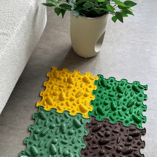 ORTOTO Pinecones / Stiff (Yellow) (1 pcs.-30*30 cm) - Massage Puzzle Mat - image 4 | Labebe