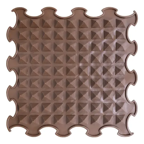 ORTOTO Little Pyramids / Stiff (Dark Chocolate) (1 pcs.-30*30 cm) - ხალიჩა-ფაზლი ფეხების სენსორული მასაჟისთვის - image 1 | Labebe