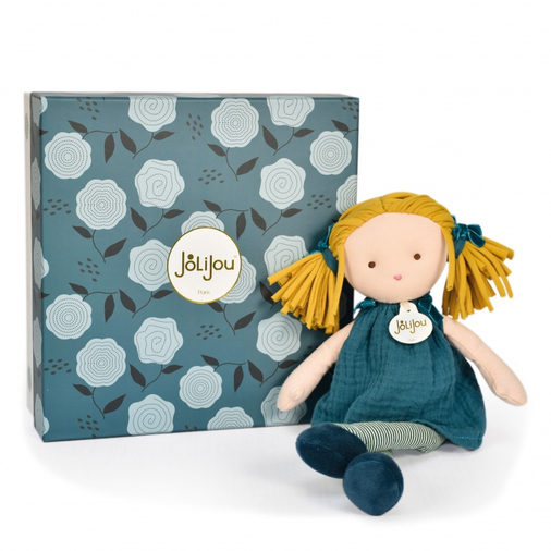 Jolijou Les Doucettes Jade Bleu Canard - Soft baby doll - image 1 | Labebe