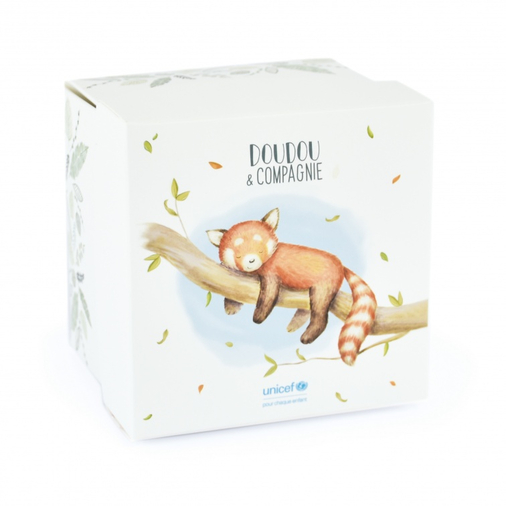 Unicef Red Panda Doudou With Dummy Holder - Мягкая игрушка с платочком и держателем для пустышки - изображение 3 | Labebe