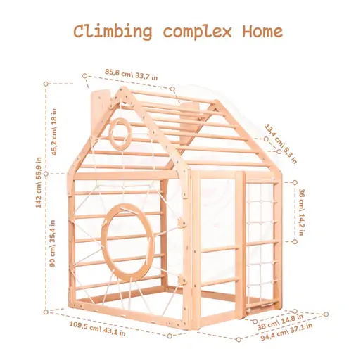 Wooden Climbing Playhouse - Деревянный детский домик - изображение 13 | Labebe