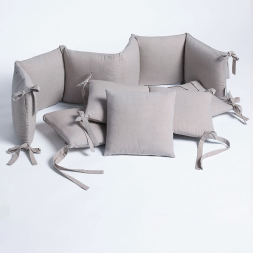 Perina Soft Cotton Grey - საბავშვო საწოლის ბამპერები - image 3 | Labebe