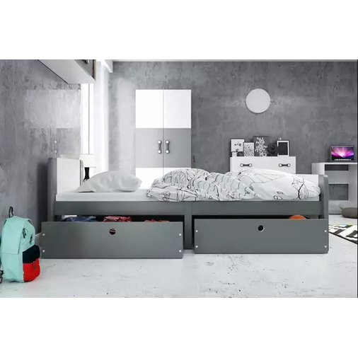 Interbeds Arek Graphite - Wooden bed for teens - image 3 | Labebe