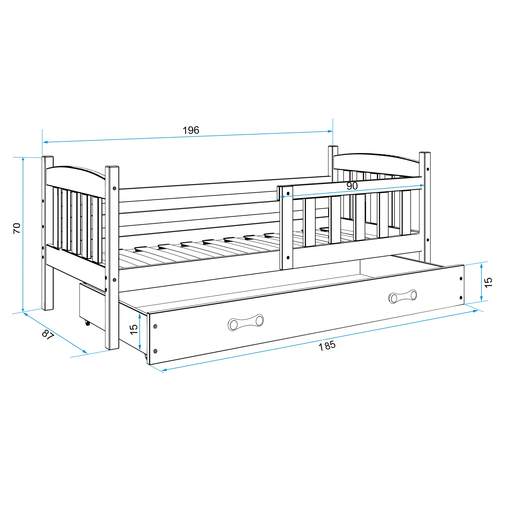 Interbeds Kubus Pine - Wooden bed for teens - image 4 | Labebe