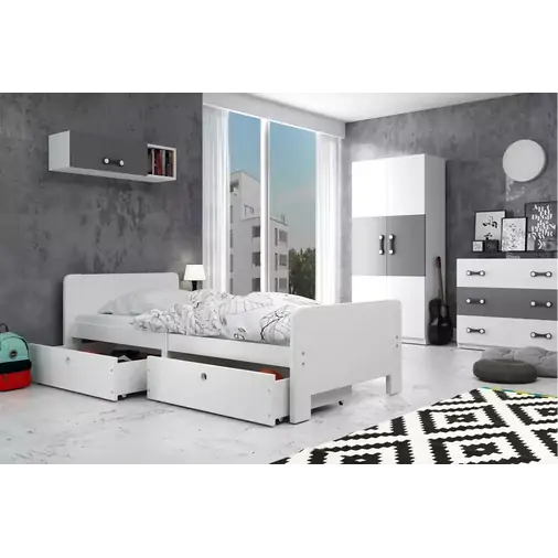 Interbeds Arek White - Wooden bed for teens - image 2 | Labebe
