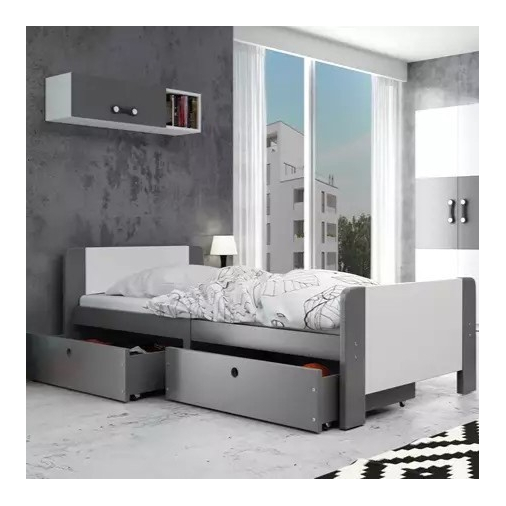 Interbeds Arek Graphite - Wooden bed for teens - image 1 | Labebe