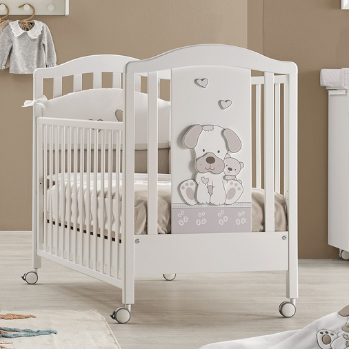 Erbesi Jack Bianco / Tortora - Cot on wheels - image 1 | Labebe