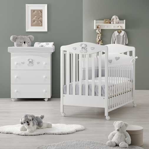 Erbesi Lucky Bianco / Grigio - Cot on wheels - image 2 | Labebe