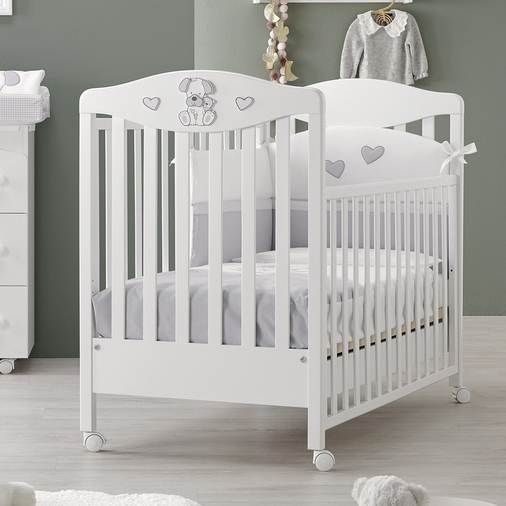 Erbesi Lucky Bianco / Grigio - Cot on wheels - image 1 | Labebe