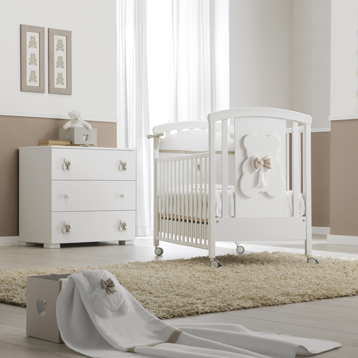 Erbesi Dudu Bianco / Tortora - Cot on wheels - image 2 | Labebe