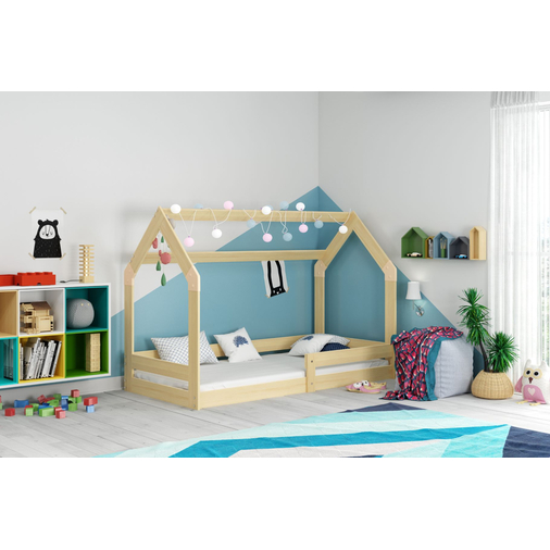 Interbeds Domek 1 Pine - Подростковая деревянная кровать с встроенным ящиком для хранения - изображение 2 | Labebe