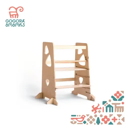 Gogora - Made in Georgia - Double-seat Learning Tower (Triangle cut) - image 1 | Labebe