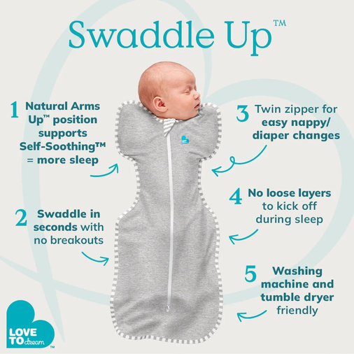 Love To Dream Swaddle Up 2.5T Quilted Stretch Cotton Dreamer WHT S - Детский спальный мешок - изображение 6 | Labebe