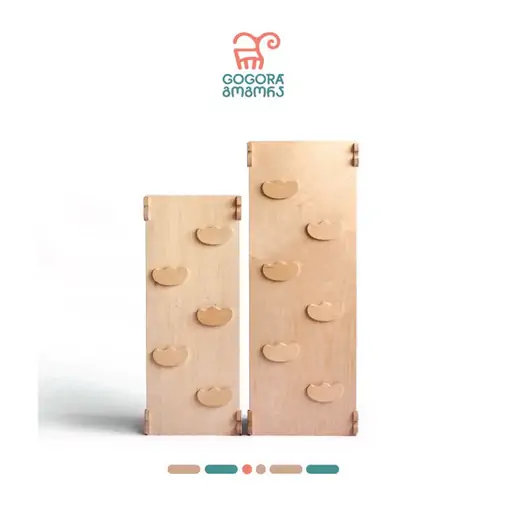 Gogora - Made in Georgia - Sliding board (With a cloud-shaped climbing steps,L) - image 1 | Labebe