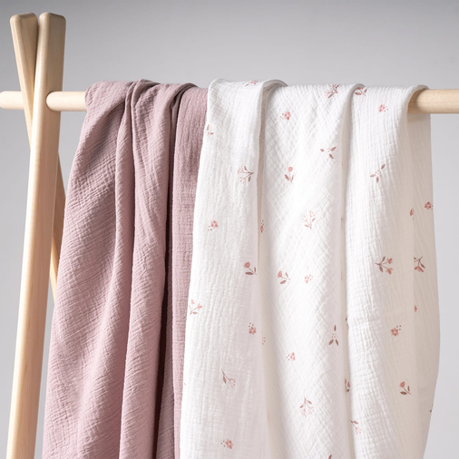 Perina Summer Pink Set of 2 - Baby muslin swaddles set - image 2 | Labebe