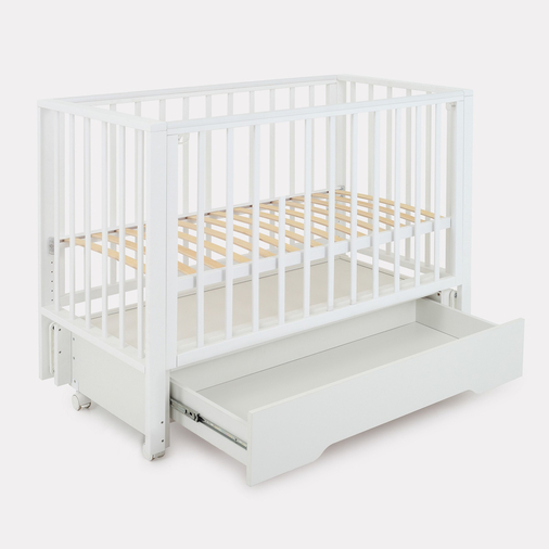 Rant Bergen Plus Cloud White - Baby cot with universal swing and drawer - image 2 | Labebe