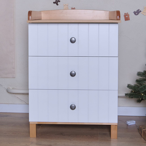 Rant Bamboo Cloud White - საბავშვო კომოდი გამოსაცვლელი დაფით - image 1 | Labebe