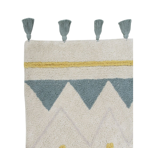 Lorena Canals Azteca Natural-Azul Vintage/Natural-Vintage Blue - Washable handcrafted rug - image 15 | Labebe