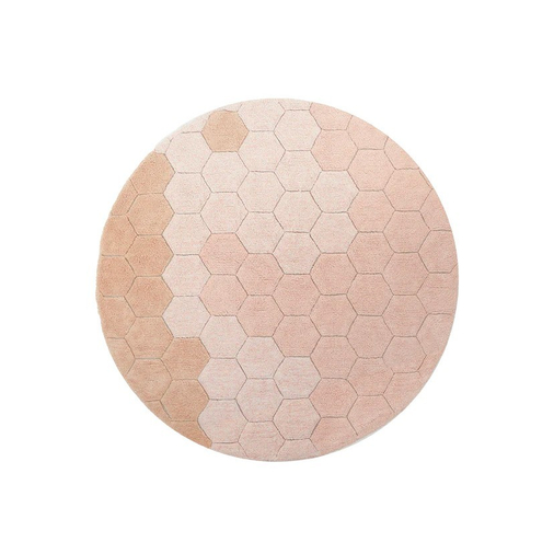 Lorena Canals Round Honeycomb Rose - Washable handcrafted rug - image 1 | Labebe