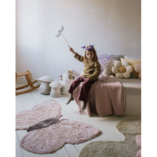 Lorena Canals Baby Butterfly Animal Rug - Моющийся ковер ручной работы - изображение 3 | Labebe