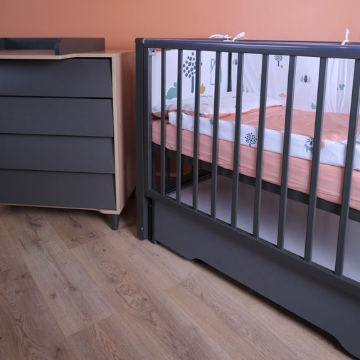 Rant Bergen Plus Cloud Moon Grey - Детская кроватка с универсальным маятником и ящиком - изображение 29 | Labebe