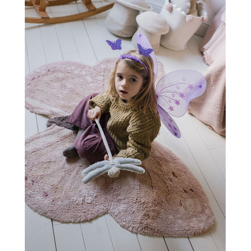 Lorena Canals Baby Butterfly Animal Rug - Моющийся ковер ручной работы - изображение 4 | Labebe