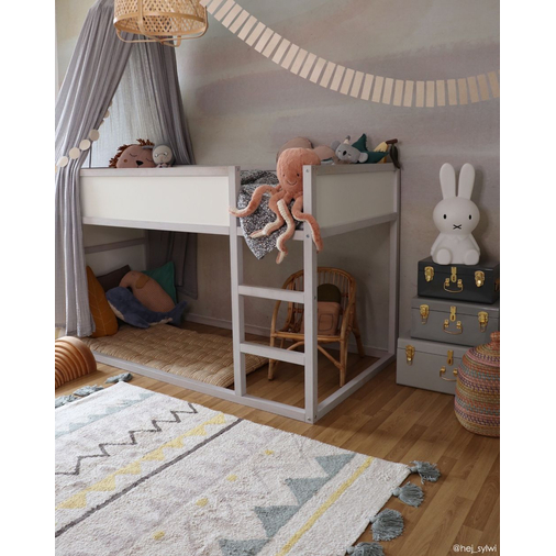 Lorena Canals Azteca Natural-Azul Vintage/Natural-Vintage Blue - Washable handcrafted rug - image 14 | Labebe