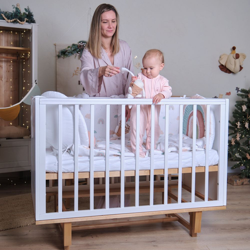 Rant Bamboo Cloud White - Baby cot with universal swing - image 40 | Labebe