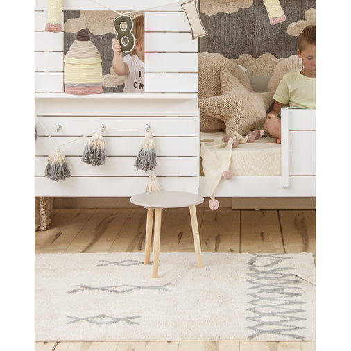 Lorena Canals Atlas Natural Vintage Blue - Washable handcrafted rug - image 2 | Labebe