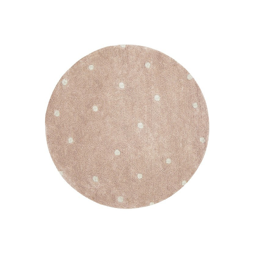 Lorena Canals Round Dot Rose - Washable handcrafted rug - image 1 | Labebe
