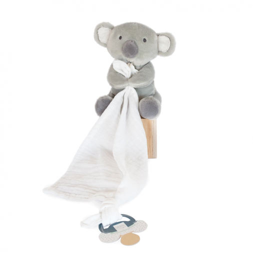 Unicef Doll With Doudou Pacifier Koala - რბილი სათამაშო პირსაწმენდით და საწოვარის საკიდით - image 2 | Labebe