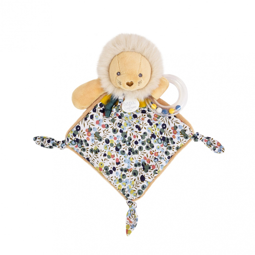 Boh'Aime Lion Doudou Rattle - რბილი სათმაშო საჩხარუნოთი და ღრძილების მასაჟორით - image 2 | Labebe