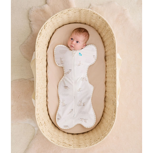 Love To Dream Swaddle Up 1.0T Stretch Cotton Cloud Bunnies WHT M - Baby sleeping bag - image 3 | Labebe