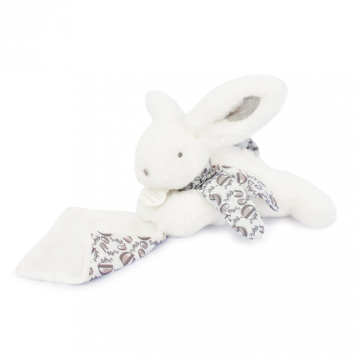 Lapin Doudou White Rabbit - Мягкая игрушка с платочком - изображение 2 | Labebe