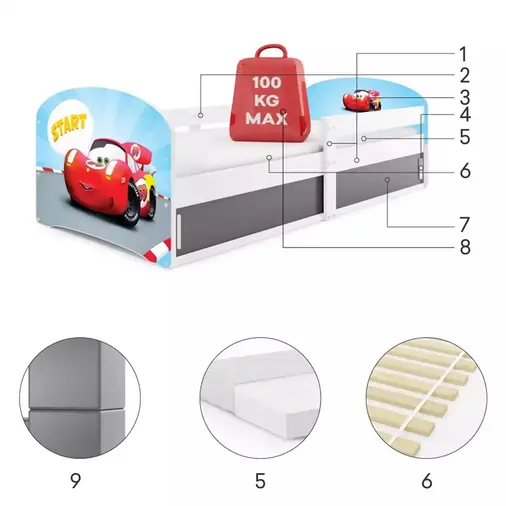 Interbeds Luki Cars - Подростковая кровать - изображение 9 | Labebe
