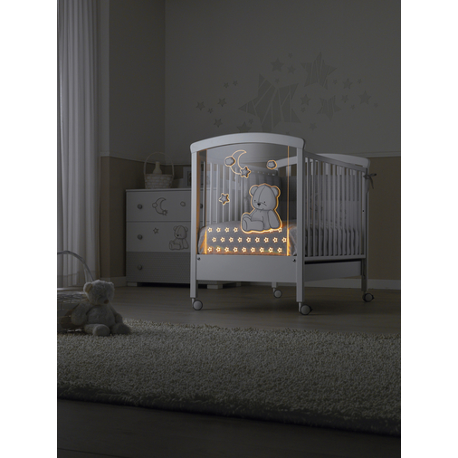 Erbesi Stella Magic Bianco / Grigio - Детская кроватка на колесиках - изображение 3 | Labebe