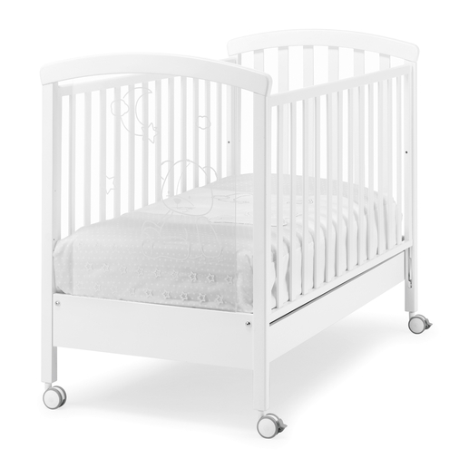 Erbesi Stella Light Bianco / Grigio - საბავშვო საწოლი გორგოლაჭებით - image 1 | Labebe